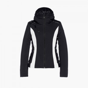 Lyziarska Bunda Goldbergh CLASSY Čierne Biele | 607392-HIQ