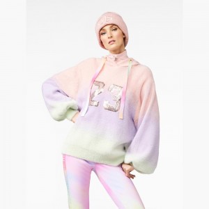 Mikina Goldbergh DESIRE hooded knit Pink/Purple | 370682-UCP