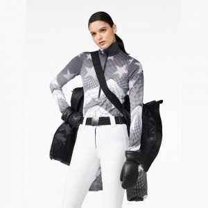 Ski Pully Goldbergh FAMKE Čierne Biele | 291436-CVA