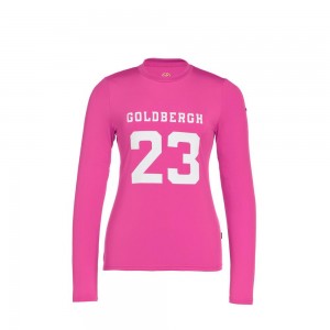 Tricko Goldbergh GAME long sleeve Ruzove | 913605-BMY