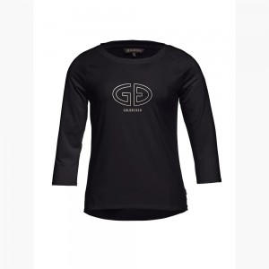 Tricko Goldbergh RAVEN 3/4 sleeve Čierne | 961825-JWI