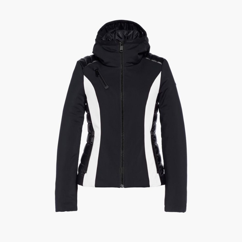 Lyziarska Bunda Goldbergh CLASSY Čierne Biele | 607392-HIQ