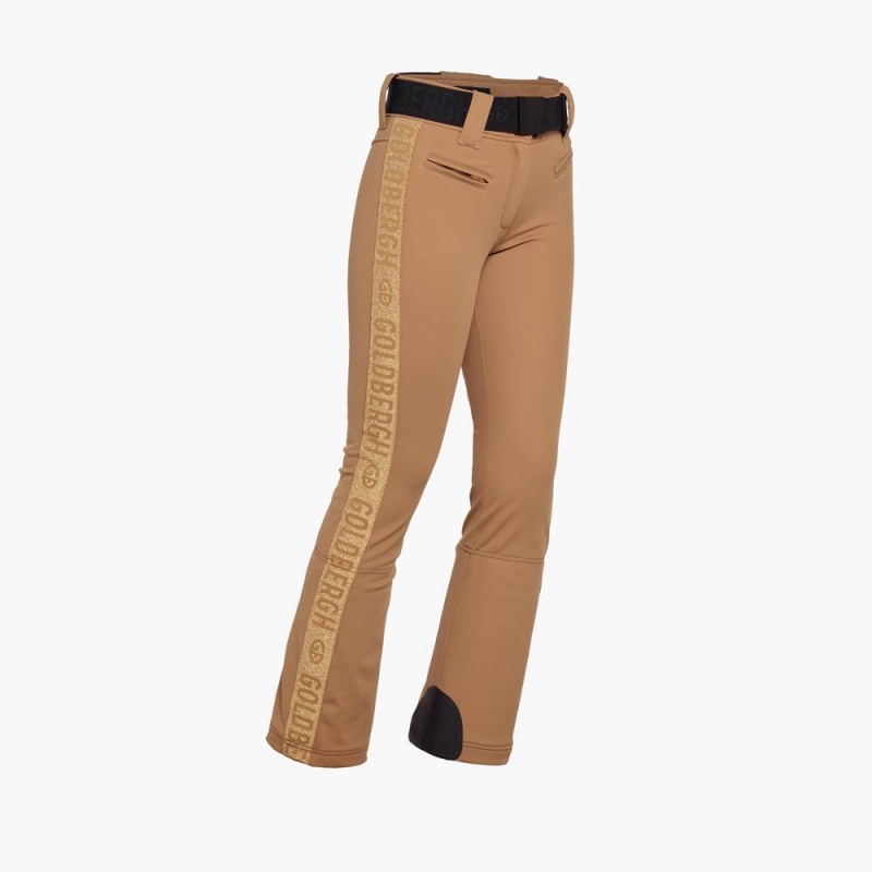 Lyziarske Nohavice Goldbergh GOLDEN EDGE Hnede | 510487-YXN