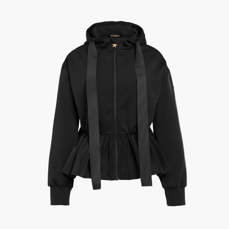 Mikina Goldbergh BUTTERCUP full zip hooded cardigan Čierne | 427690-ETR
