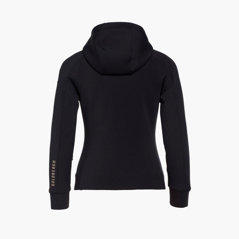 Mikina Goldbergh RAY full zip hooded cardigan Čierne | 629480-GKY