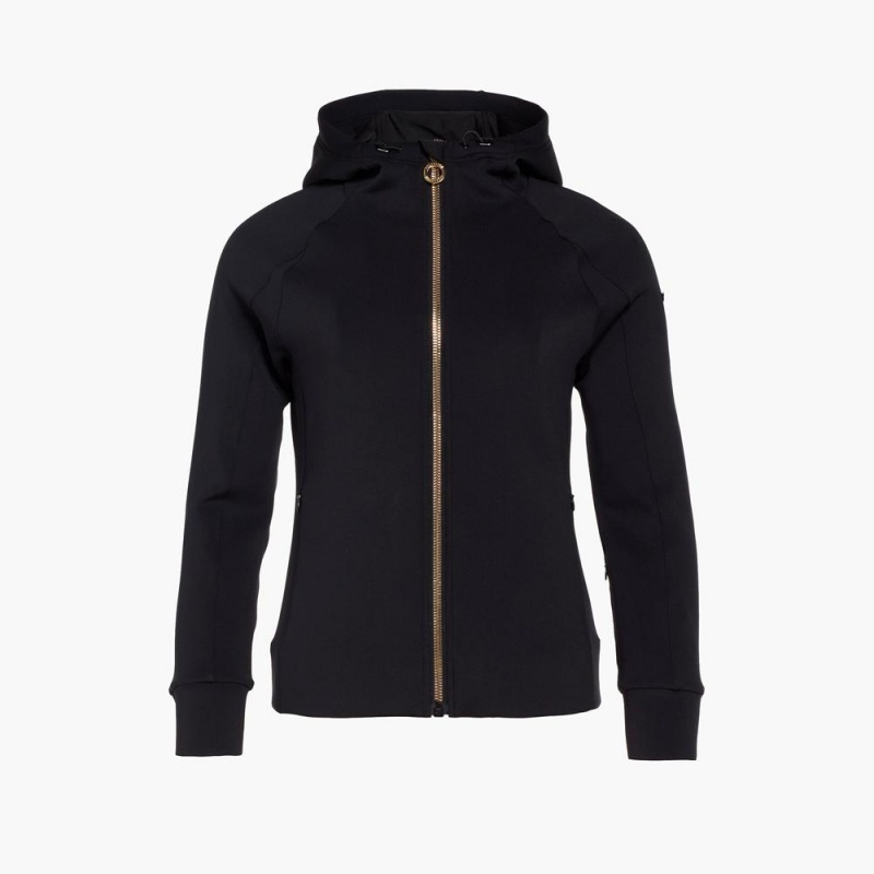 Mikina Goldbergh RAY full zip hooded cardigan Čierne | 629480-GKY