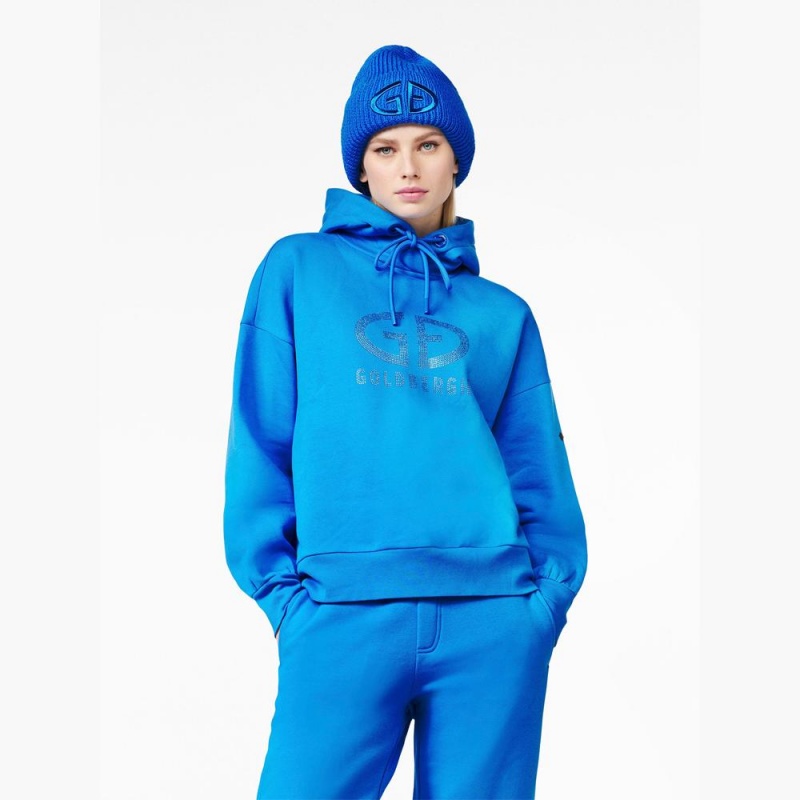 Mikina Goldbergh SPARKLING hooded Modre | 458921-NZU