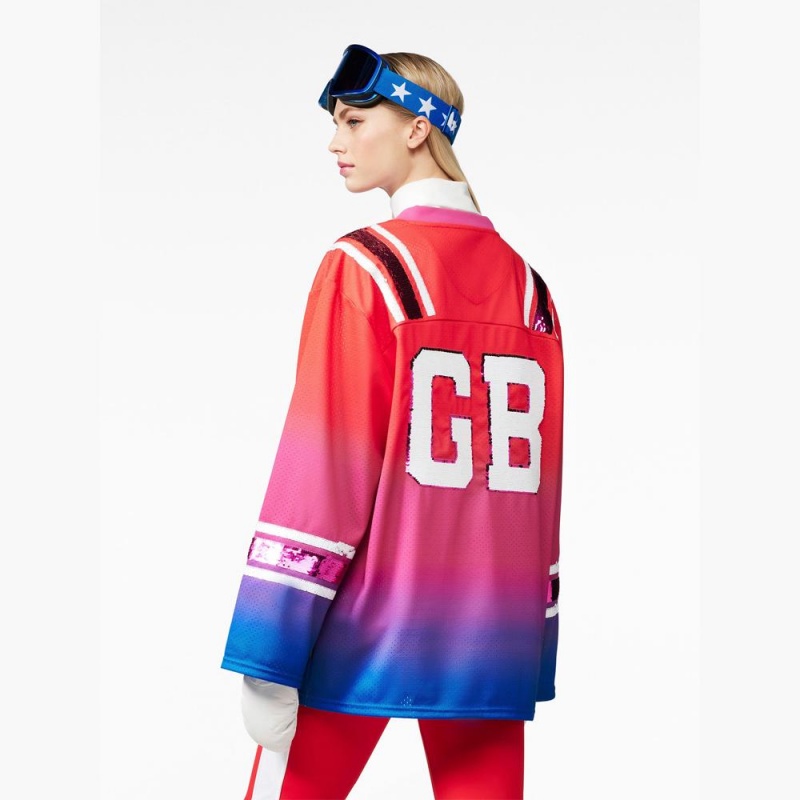 Ski Tops Goldbergh GO long sleeve Červené | 826594-DAC
