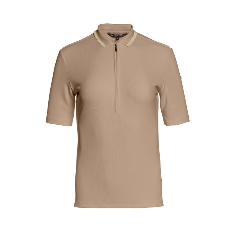Tricko Goldbergh CASSIA short sleeve Hnede | 659731-JWG