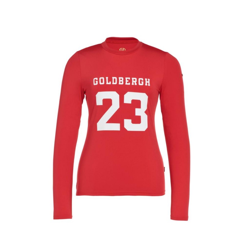 Tricko Goldbergh GAME long sleeve Červené | 403798-BOE