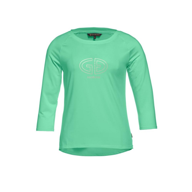 Tricko Goldbergh RAVEN 3/4 sleeve Zelene | 980361-ZKY