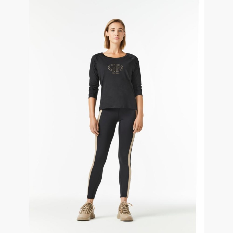 Tricko Goldbergh RAVEN 3/4 sleeve Čierne | 961825-JWI