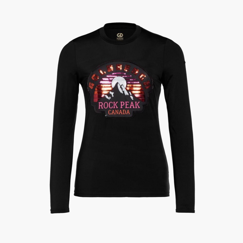 Tricko Goldbergh ROCK PEAK long sleeve Čierne | 178230-XOL