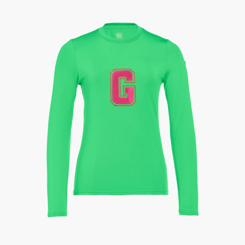 Tricko Goldbergh SUPER G long sleeve Zelene | 194320-GBU